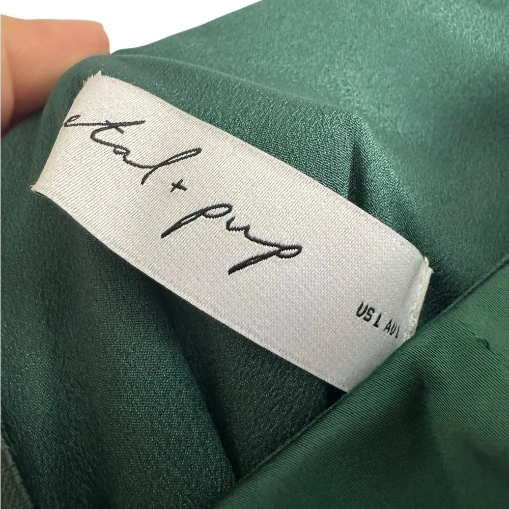 PETAL & PUP BIRDIE WRAP DRESS - EMERALD GREEN LARGE B2603